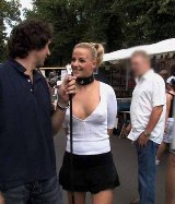Blonde slave gets her holes fucked on outdoor bondage porn