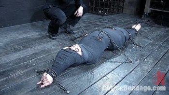 Brunette slave gets real pain during tit torture session